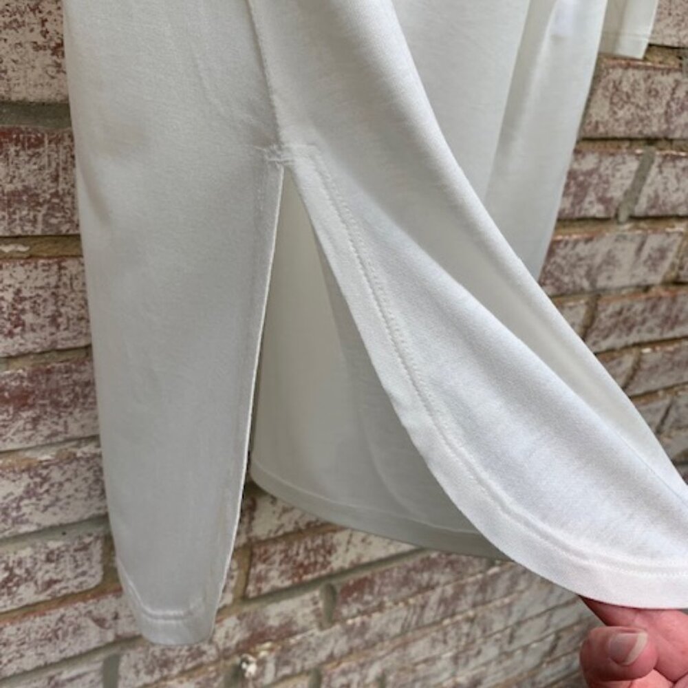 J. Jill Cream Button-Up Henley 3/4 Sleeve Tunic Top Size M NWT - Picture 4 of 10